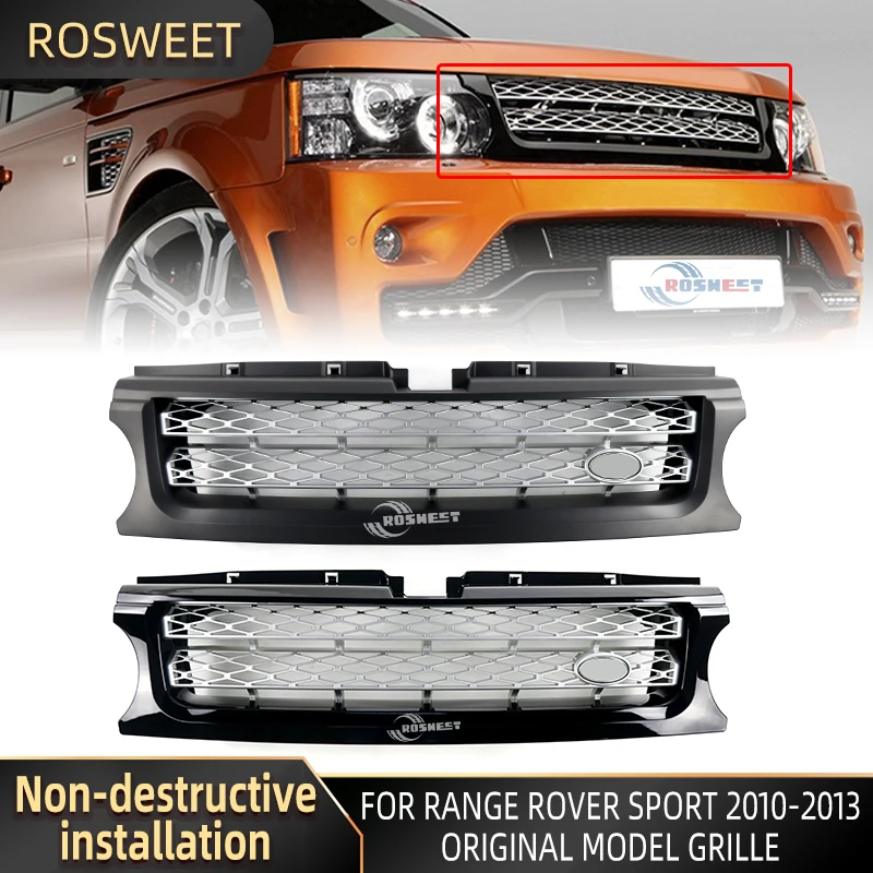 

Car Grills For Range Rover Sport 2010-2013 L320 Front Bumper Black Edge Silver Net/Gray Edge Silver Net Grille Accessories