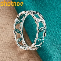 925 sterling silver hollow bear ring for man women engagement wedding charm fashion party jewelry gift