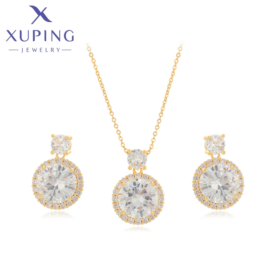 Xuping ювелирные изделия Новое поступление модный круглый камень ожерелье серьги