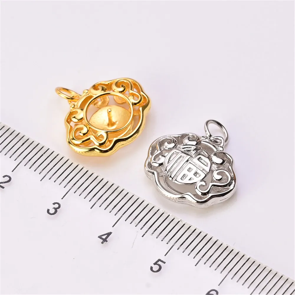 S925 Sterling Silver Pearl Pendant Settings Blank/Base For DIY Pendant Jewelry Making Accessories Suitable for 7-8mm Bead