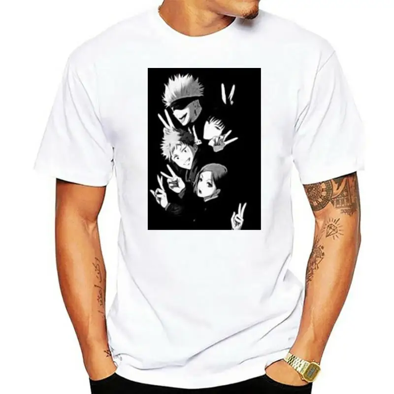 

jujutsu kaisen T Shirt Men Kawaii Summer Tops Cartoon T-shirt Karate Graphic Tees Fashion Tee Shirt Unisex Harajuku Shirt Male