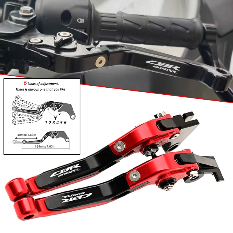 Фото Подходит для Honda CBR600RR CBR 600RR CBR600 RR 2007-2016, регулируемые складные выдвижные рычаги тормозной муфты с ЧПУ, ручка №1