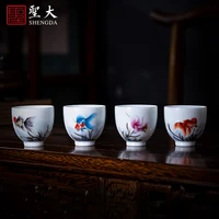 santa teacups hand painted pastel goldfish sample tea cup all hand jingdezhen ceramic kung fu tea cup master cup