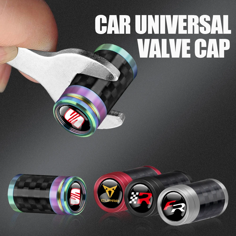 4 шт. автомобильные значки из углеродного волокна колпачки для клапанов шин