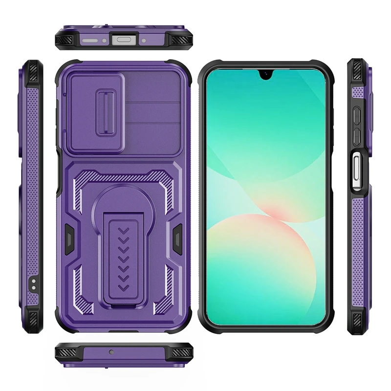 Фото Противоударный чехол-броня A17 с подставкой для Samsung Galaxy A17 4G/5G, военный чехол с выдвижной крышкой для камеры №3