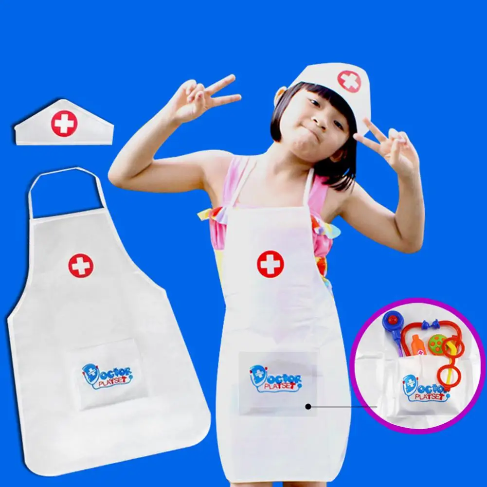 

Kids Doctor Costume Play House Cosplay Doctor Apron Nurse Costume With Hat For Kids Career Day Halloween Cosplay