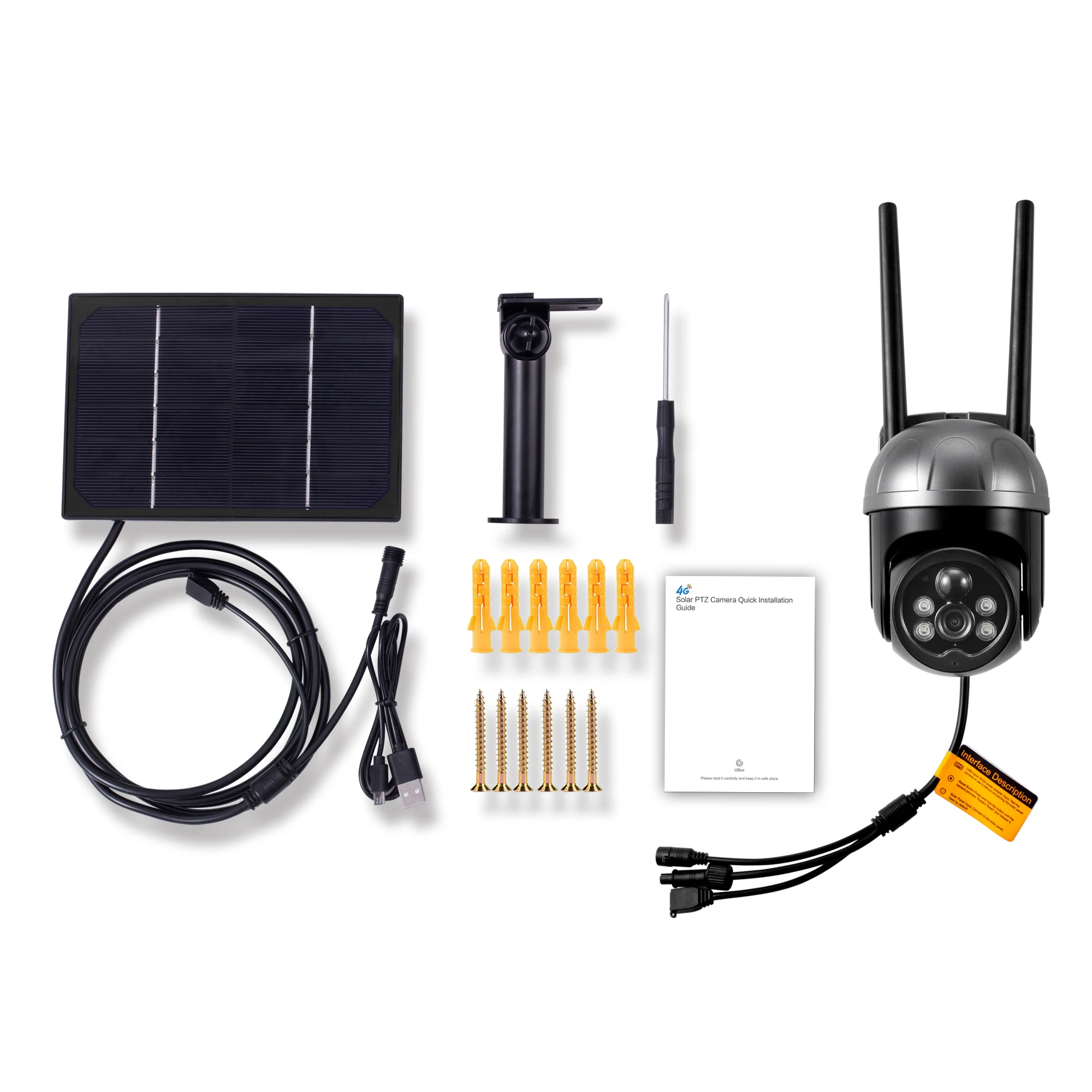 Pаспродажа Камера видеонаблюдения с солнечной батареей, 1080P, 4G, Sim-карта