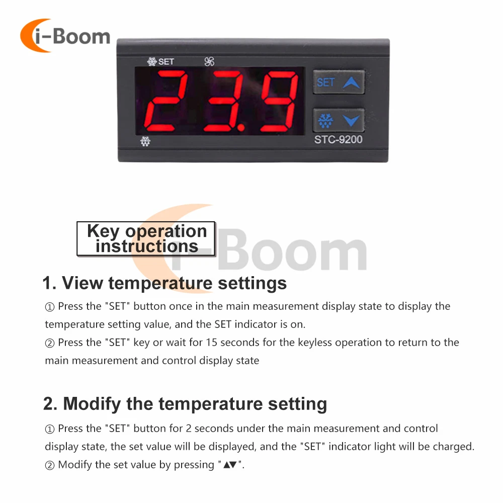 STC-9200 Digital Thermostat Temperature Controller with Refrigeration Defrost Fan Alarm Function incubator box AC 220V DC12V 24V images - 6
