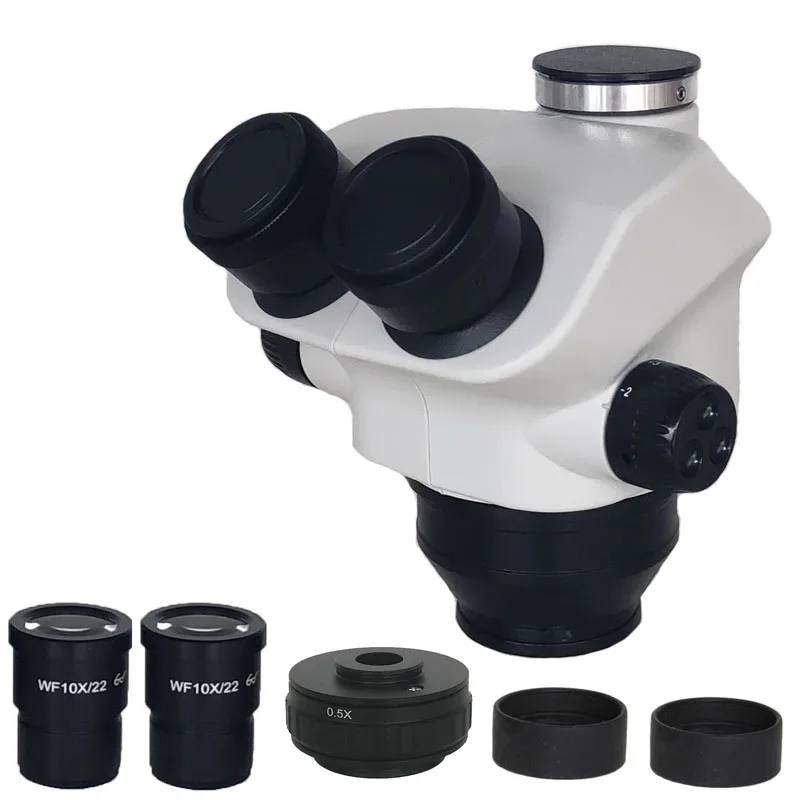 

Continuous ZoomTrinocular Stereo Microscope 7X-50X Microscopio Camera With WF10X/20 Eyepiece For Lab Test PCB Watching Repair