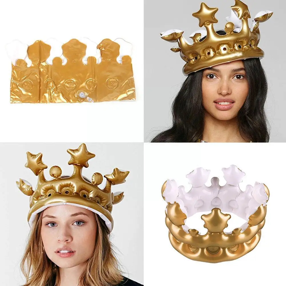 

1pcs Reative Custom Inflatable Crown Inflated Hat Event Birthday Props / Stadium Kids Decoration Festival Supplies Party X6n6