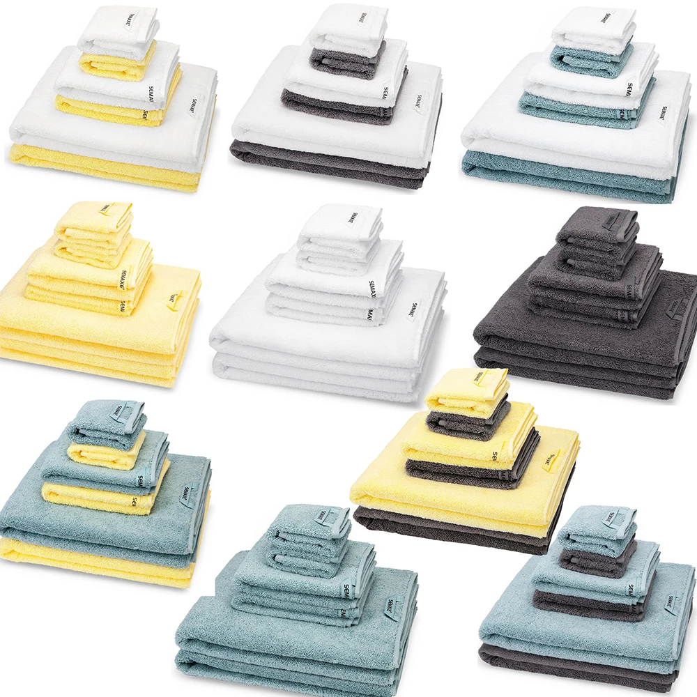 semaxe bath towels set2 large bath towels2 hand towels2 washcloths cotton highly absorbent grey bathroom set 6pieces free global shipping
