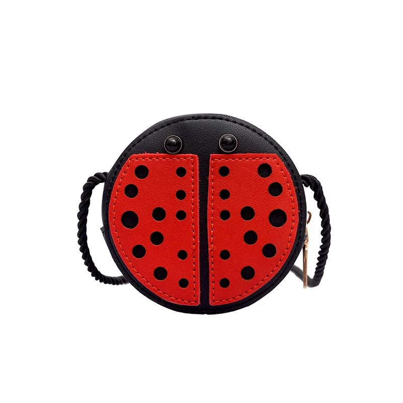 Cartoon Little Girls Messenger Bags Ladybug Mini Shoulder Bag Crossbody Kids Children PU Leather Purse Pouch Handbags