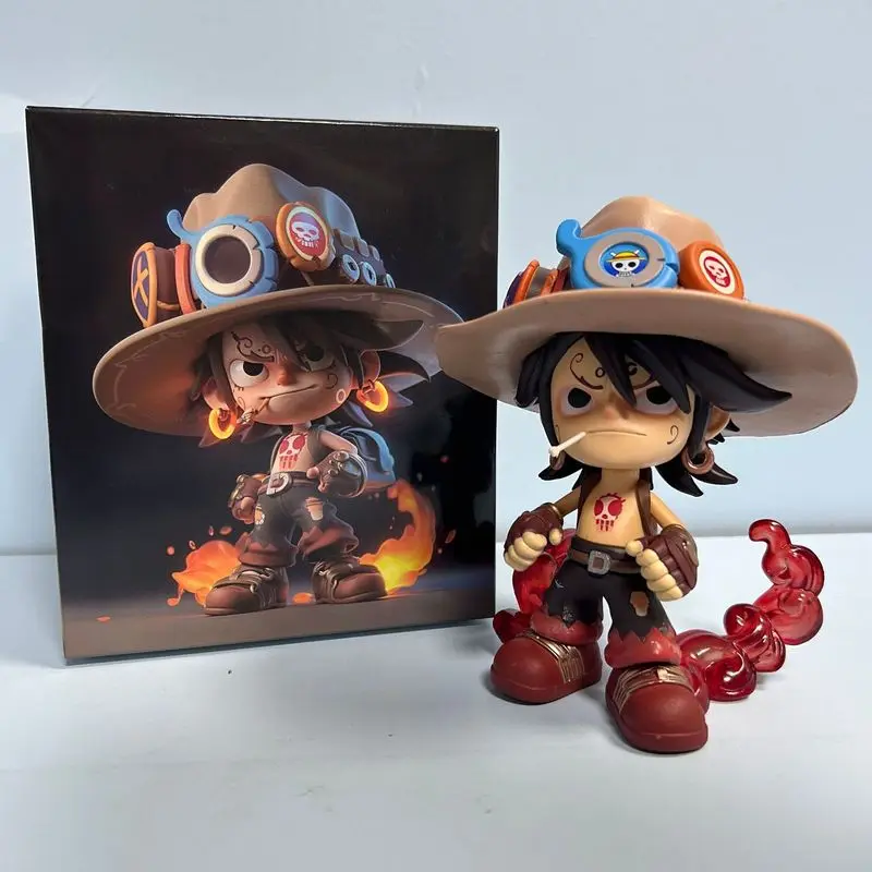 One Piece Q Version Ace Аниме Фигурки Portgas D 16 см Фигурка ПВХ Gk Статуя Модель Куклы