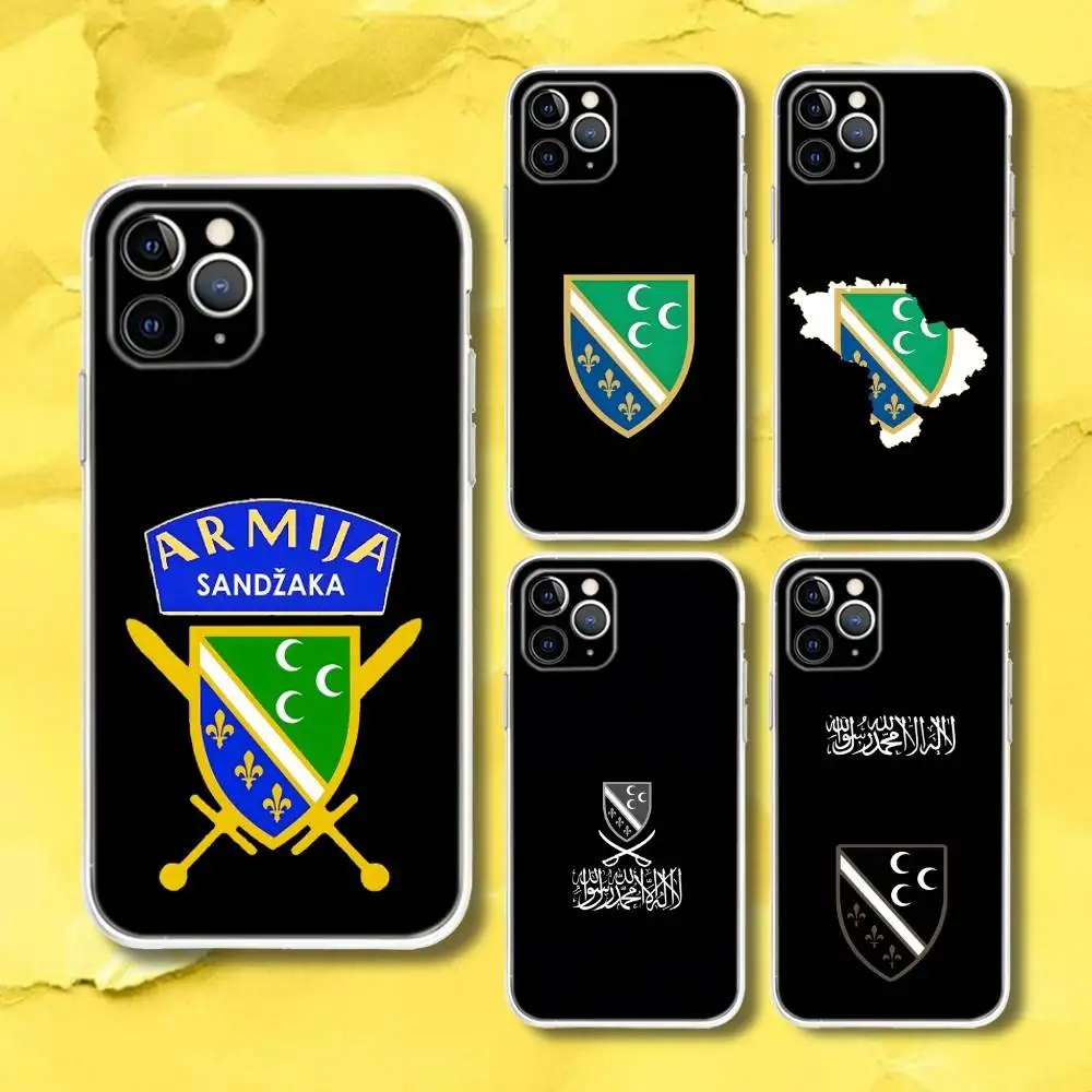 Фото Прозрачный чехол S-Sandjak Flag Sandzak для iPhone 17, 13, 15, 12, 11, 14, 16 Pro Max Mini 7, 8 Plus SE4, 17E Air Fundas №1