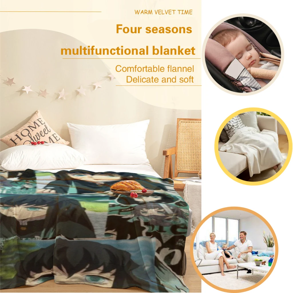 Пушистое детское одеяло Muichiro Tokito - Demon Slayer диван поход сна покрывало уютное