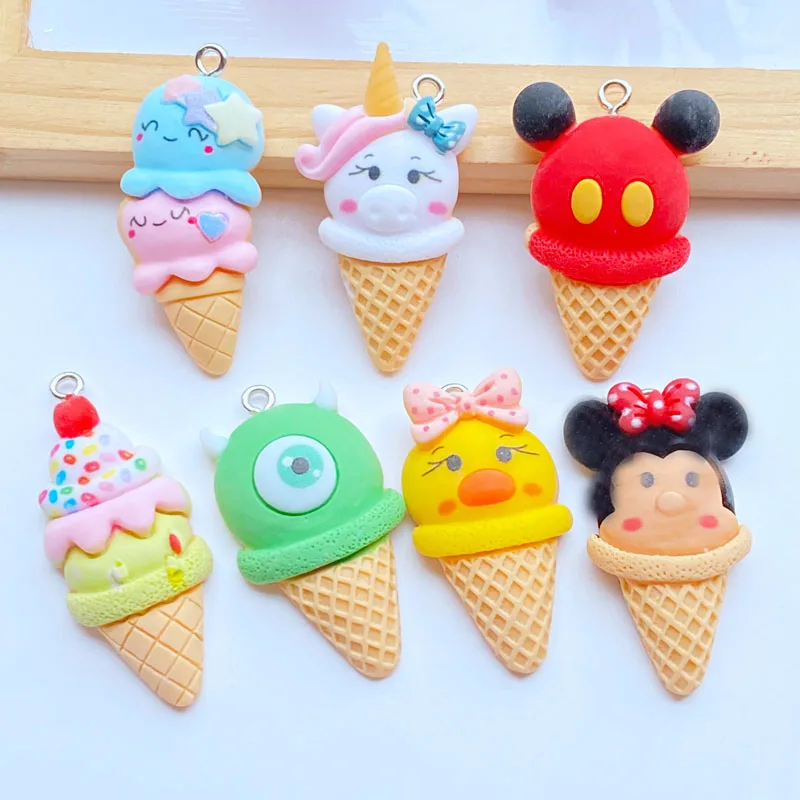 

7 звёзд, новые милые Полимерные Подвески в виде мини-мультяшного мороженого для сережек, брелоков, ожерелий, подвесок, изготовления ювелирны...