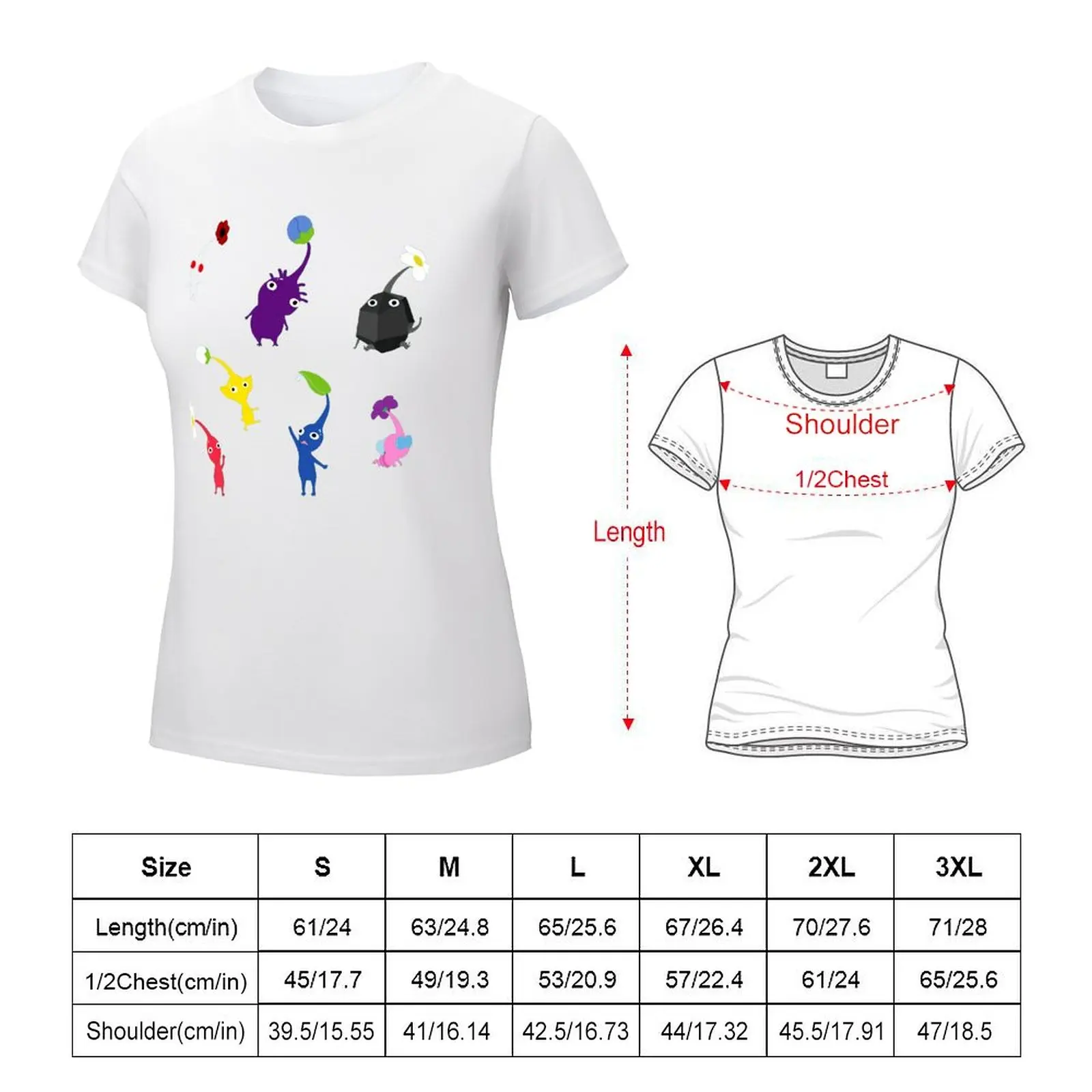 Классическая футболка Pikmin с круглым вырезом Веселая Необычная для фитнеса