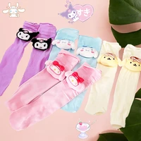 sanrioed medium stockings ice silk summer kawaii anime kuromi melody cinnamoroll purin silky thin socks filament ytk girls gift