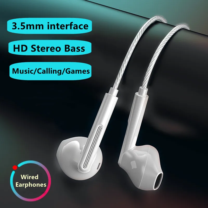 

Wired Headphones Heavy Bass In Ear Headphone with Mic Stereo Mobile Earphone Earbuds Wire Game Headset 3.5mm Phone Earphones