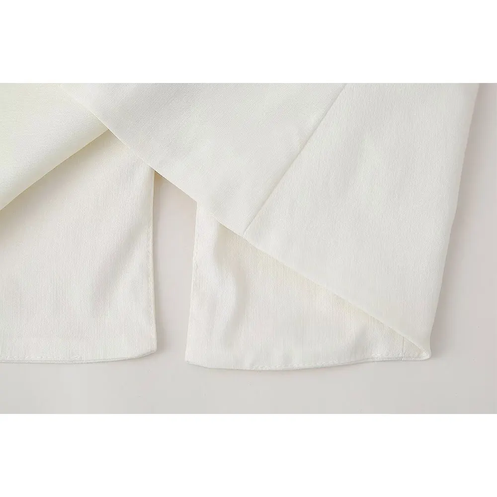 Женская мода DUOPERI 2024 одноцветный жилет с V-образным вырезом и застежкой на