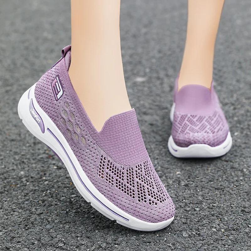 

Women Shoes Summer Flying Weave Sneakers Super Light Comfortable Vulcanized Shoes Female Mesh Breathable Sneakers Women Shoes