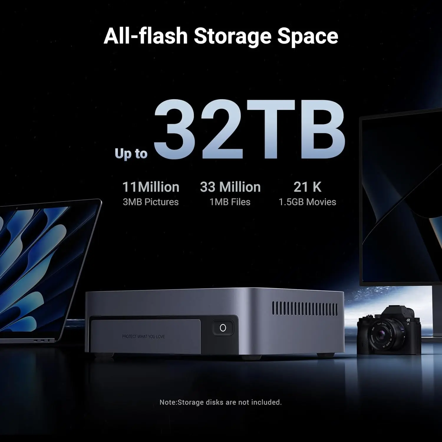 Фото UGREEN NASync DXP480T Plus — 4-дисковое сетевое хранилище (NAS) на базе флеш-накопителей, высокоскоростное, с процессором I5 1235u (10-ядерный), 8 ГБ оперативной памяти DDR5, 128 ГБ SSD №1