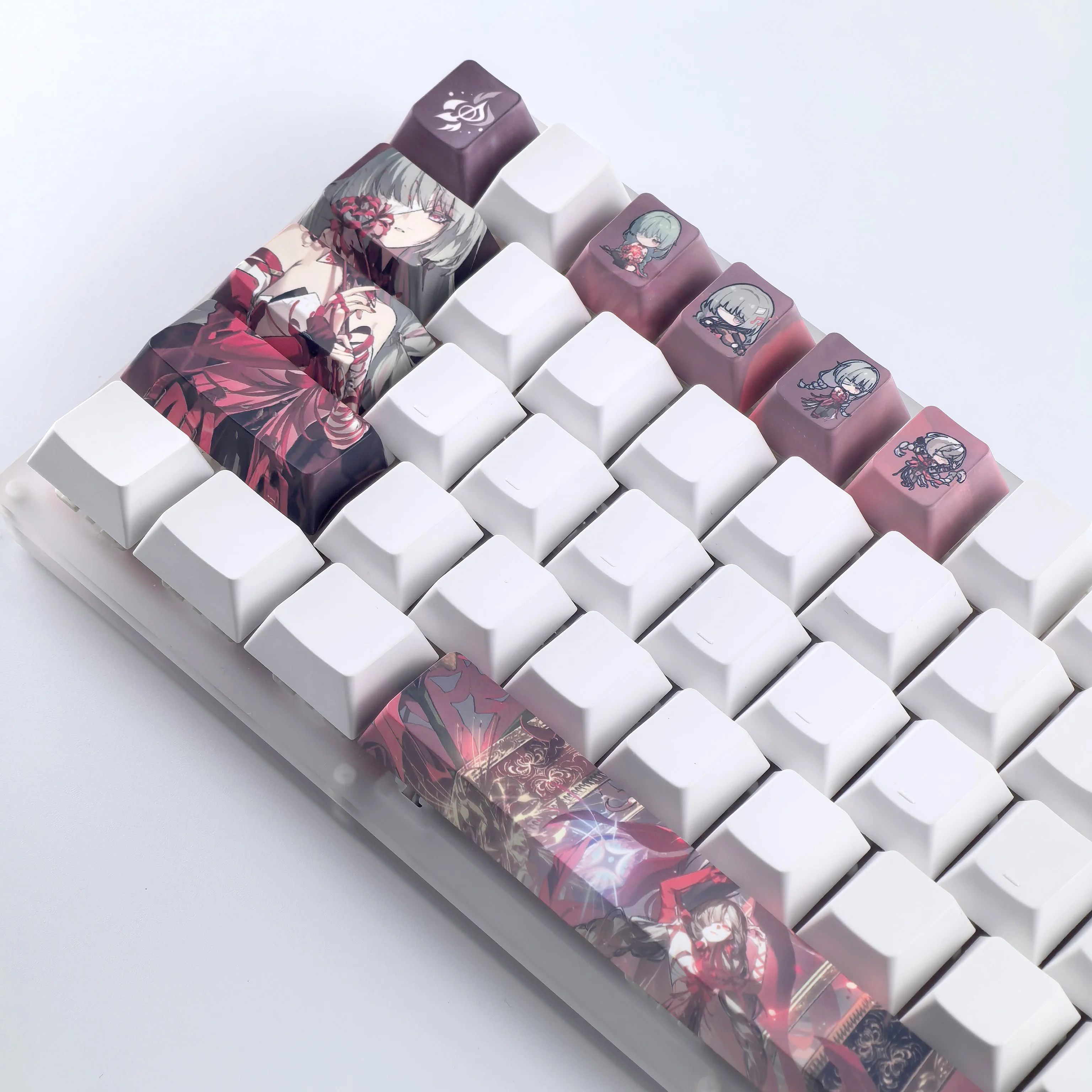 Фото Клавиши MAIMOOO Phrolova Wuthering Waves Cherry PBT, аниме-клавиши для клавиатуры, персонализированные расширенные клавиши на 12 клавиш №4