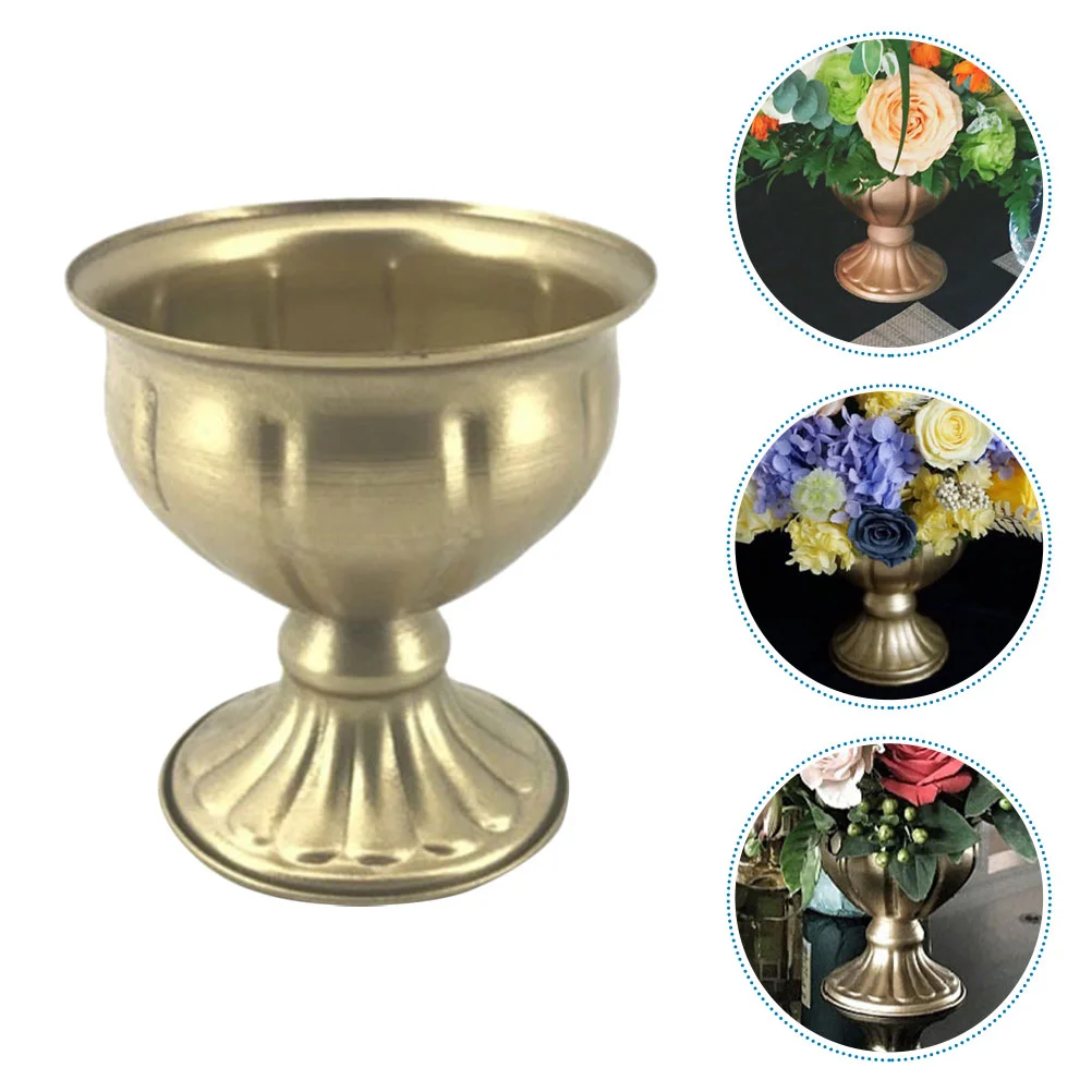 

Vase Flower Iron Decor Holdercontainer Floral Shelf Retro Gift Housewarming Golden Brass Outdoor Living Room Centerpiece Desktop