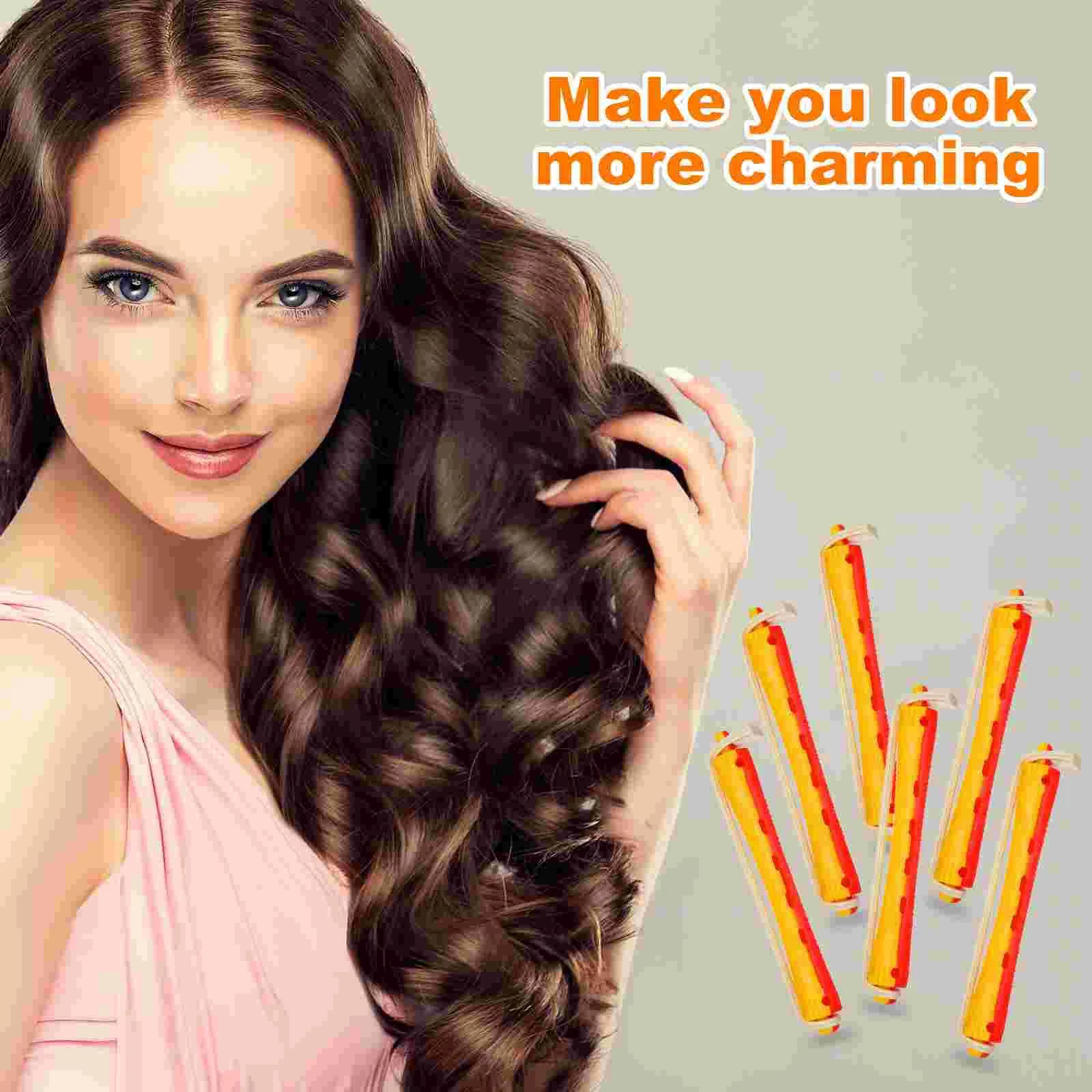 24 шт. полый рулон с резиновой лентой стержни для волос бигуди большие спиральные