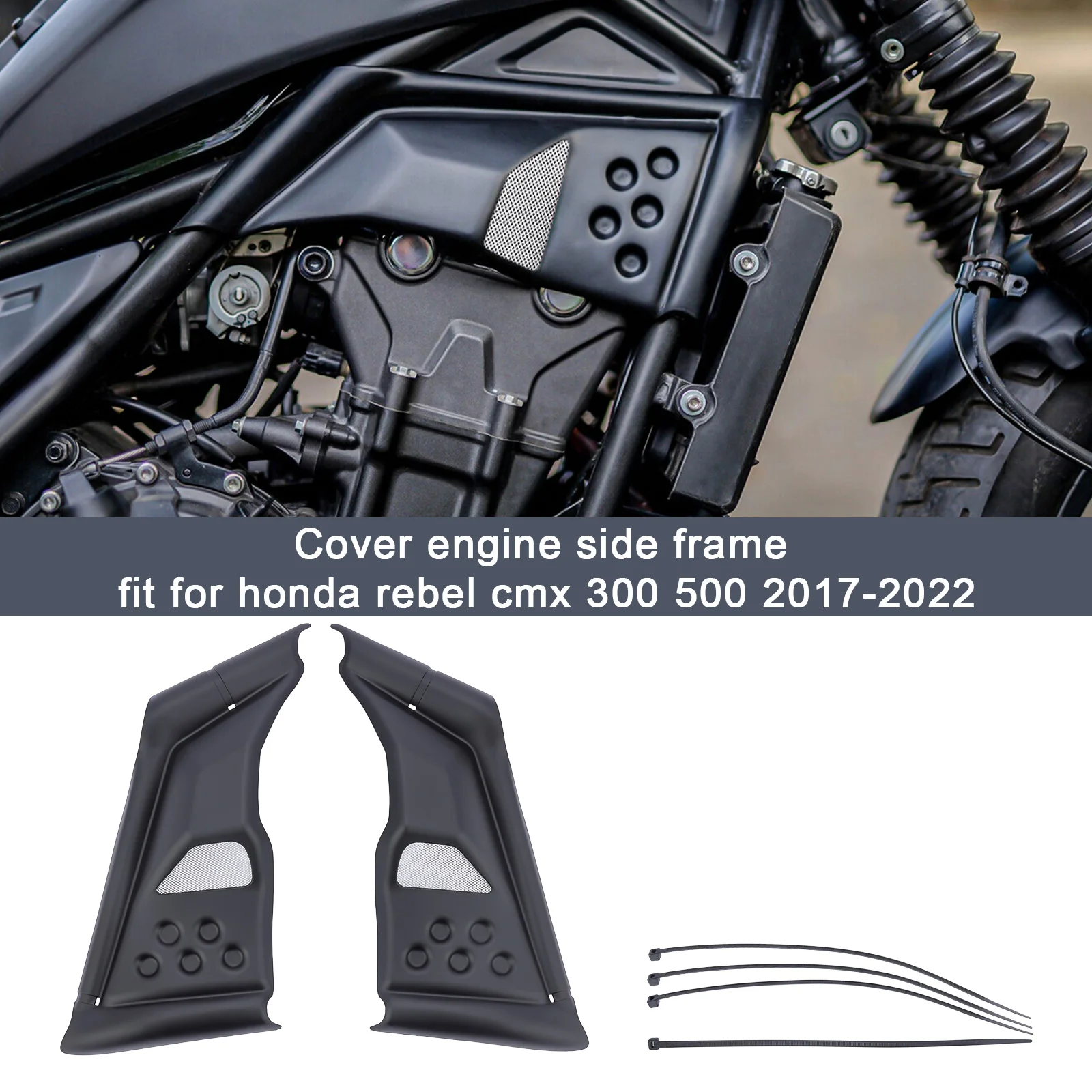 

Pair Motorcycle Engine Fairing Guard Side Frame Cover For Honda Rebel CMX 300 500 2017-2022 Air Slide Spoiler Cover Panel