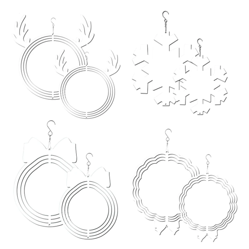 

8Pack Sublimation Wind Spinner Blanks, 3D Sublimation Wind Spinner Blanks For Indoor Outdoor Christmas Garden Decoration