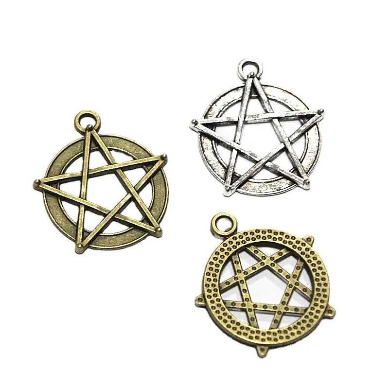 30Pcs 30.7*28MM Antique Silver Plated Bronze Color Star Charms Pendant DIY For Bracelet Necklace