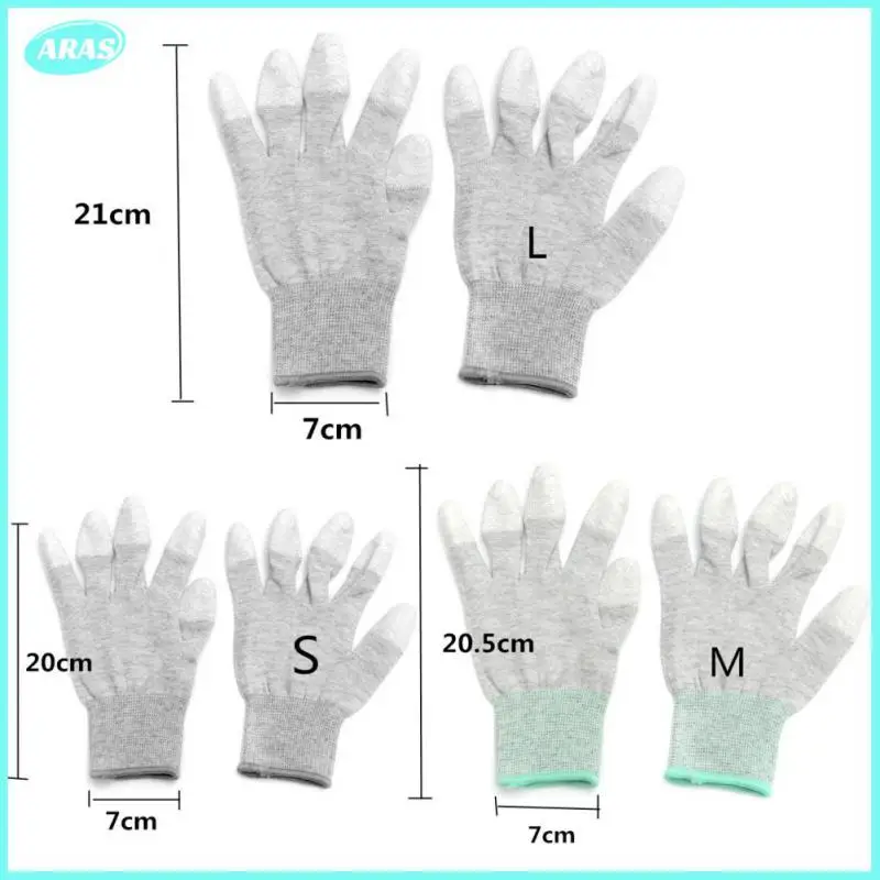 

1 Pair Anti Static Carbon Fiber Finger Gloves Electronic Working Fingers Hand Protective Non-slip Wear-resistant Labor Gloves