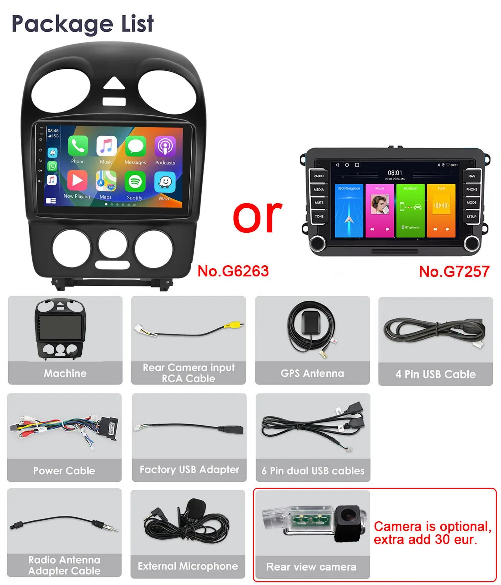 Автомобильное радио Android с беспроводным carplay GPS-навигацией FM PIP для VW New Beetle Cabriolet 1C1