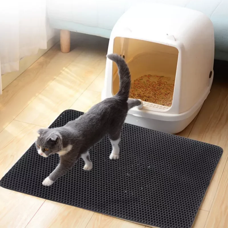 

Pet Cat Litter Mat Foldable EVA Double-Layer Cats Mat Non-slip Pet Litter Cat Mat Layer Pet Litter Catcher Mat
