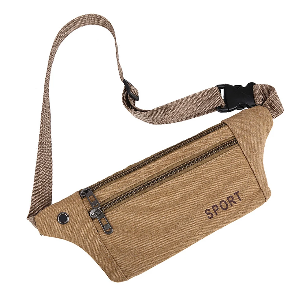 

Canvas Waist Bag Multi-compartment Sports Chest Bag Small Cloth Bag Mobile Phone Bag Fitness Bag Multi-functional Wallet