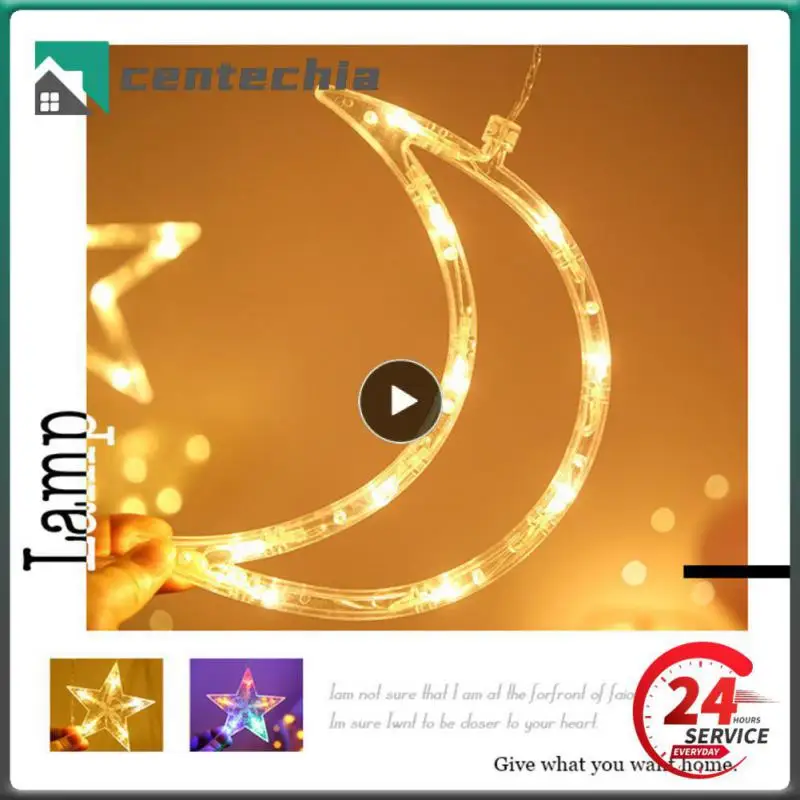 

Christmas Curtain Lights EU Moon Star Lamp LED String Lights Decoration For Home Indoor Wedding Led Curtain Lights Holiday Decor