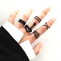 gothic vintage open black snake ring set for women punk trend designer knuckle ring 2022 trend new party decoration jewelry gift