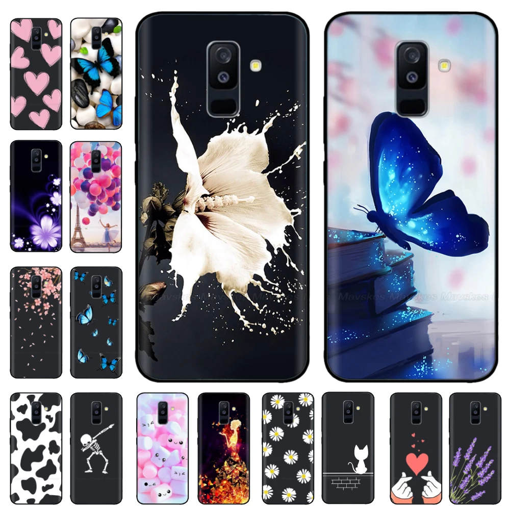 

For Samsung A6 2018 Mobile Phone Case Back Cover For Samsung Galaxy A6 Plus A6+ 2018 A6s Case Soft Black Silicone Bumper Fundas