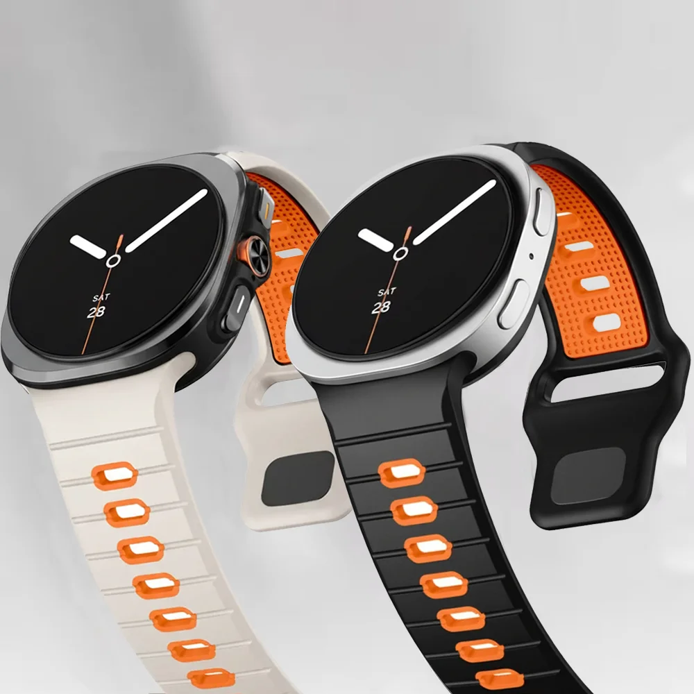 Фото Силиконовый ремешок для Samsung Galaxy Watch 8 40 мм 44 мм, спортивный браслет, ремешок для Galaxy Watch 8 Classic 46 мм, ремешки для 8 Classic №1