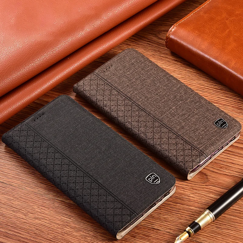 

Business Cloth Leather Case for Samsung Galaxy M42 M01 M01S M02S M10S M30S M40S M60S M80S Magnetic Flip Cover With Kickstand