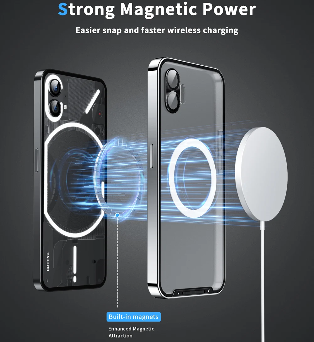 Магнитный беспроводной бампер с металлической рамкой для Magsafe - купить по