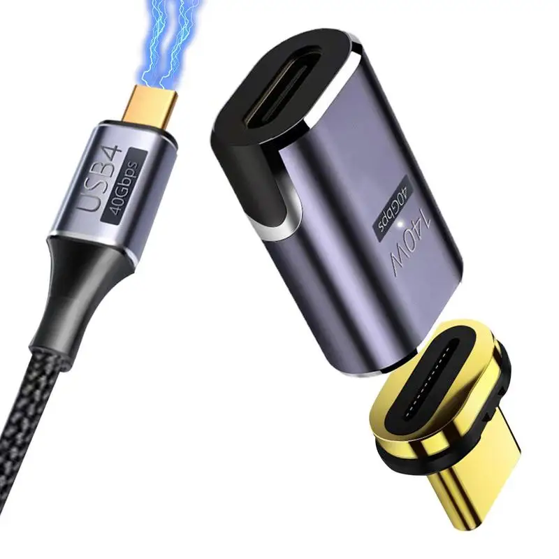 

Type C Magnetic Adapter USB C Magnetic Adapter 140W Quick Charge 8K 40Gb/s Data Transfer Video Output For PC & More USB C