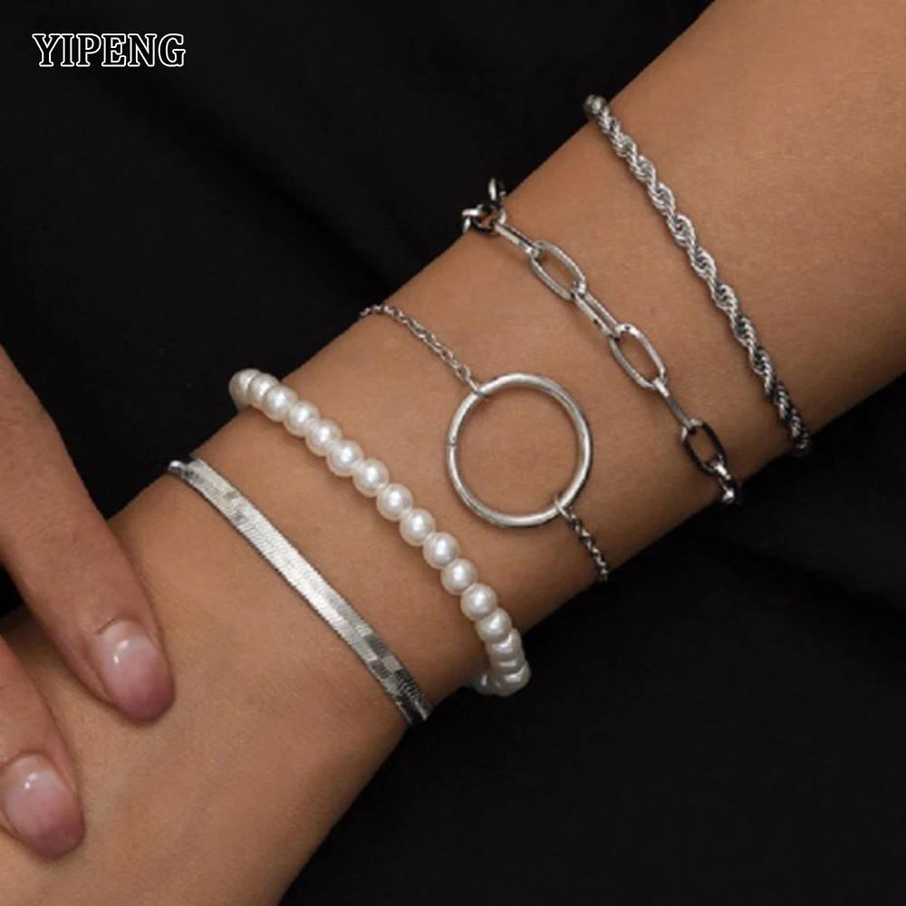 

10/30 Sets Pearl Bracelets For Women Trendy Woman Jewelry 2022 Summer Jewelry Ladies Van Cleef Bracelet Luxury Woman Gift