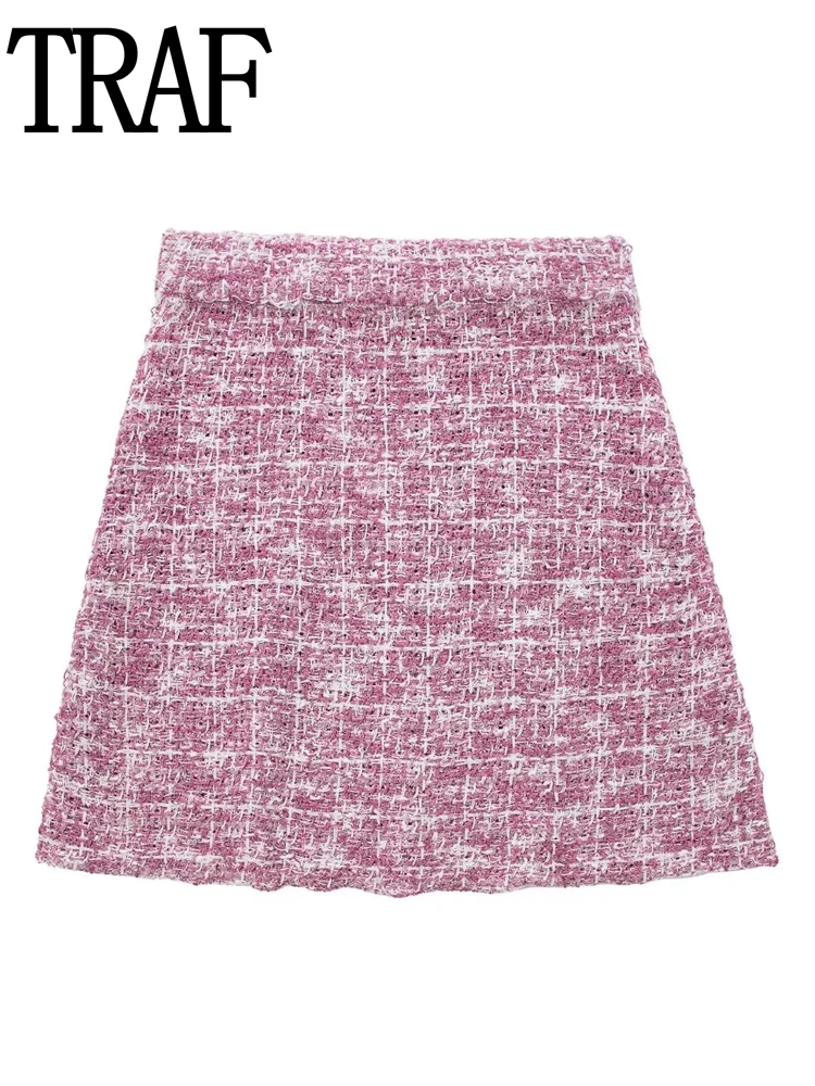 

Женская трикотажная Мини-юбка в клетку, с высокой талией