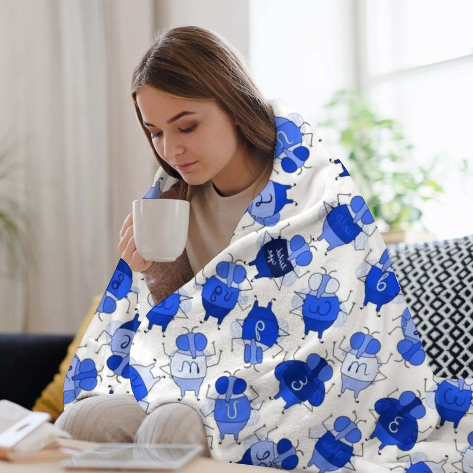 Милое одеяло Drosophila Melanogaster Mutants в Gzhel идеи подарков на день Святого Валентина