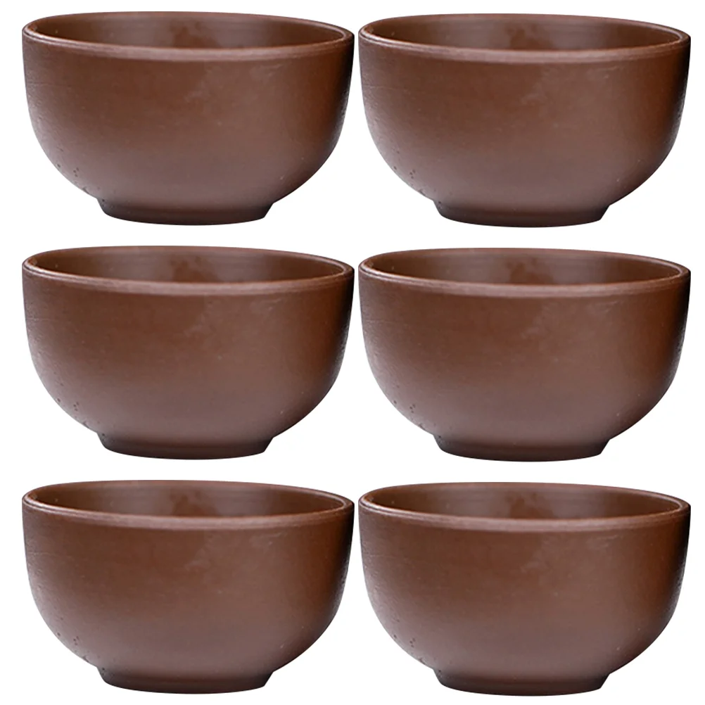 

6 Pcs Asian Tea Cups Vintage Tea Cups Spirits Cup Grace Ceramic Teaware Purple Clay Small Tea Cup Office