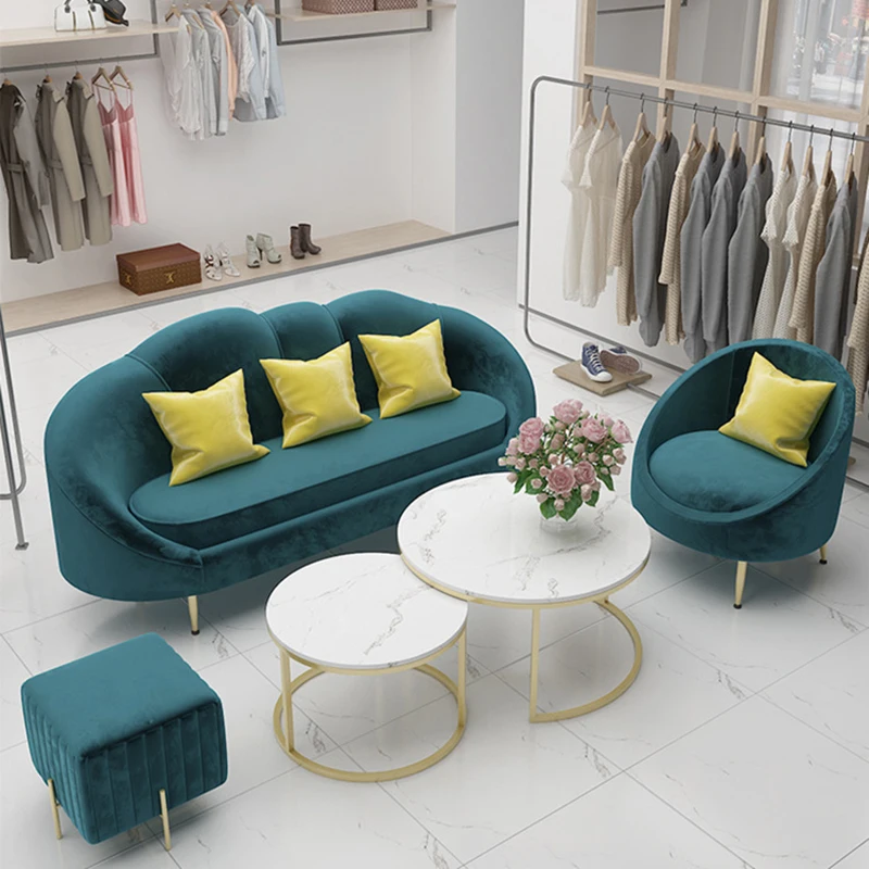 

Net Celebrity Light Luxury Sofa Clothing Store Nordic Beauty Salon Multi-person Reception Chair Living Room Furniture Prefa Home