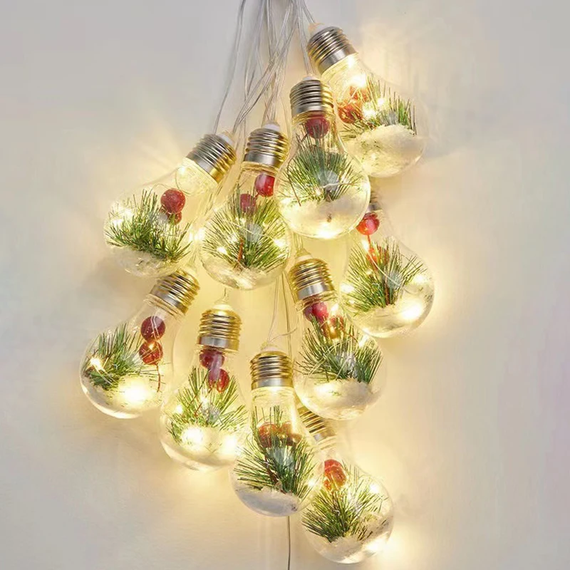 

Светодиодная гирлянда на рождественскую елку, декоративная лампа на батарейках, праздничное Рождественское украшение для дома, 10 светодиодов