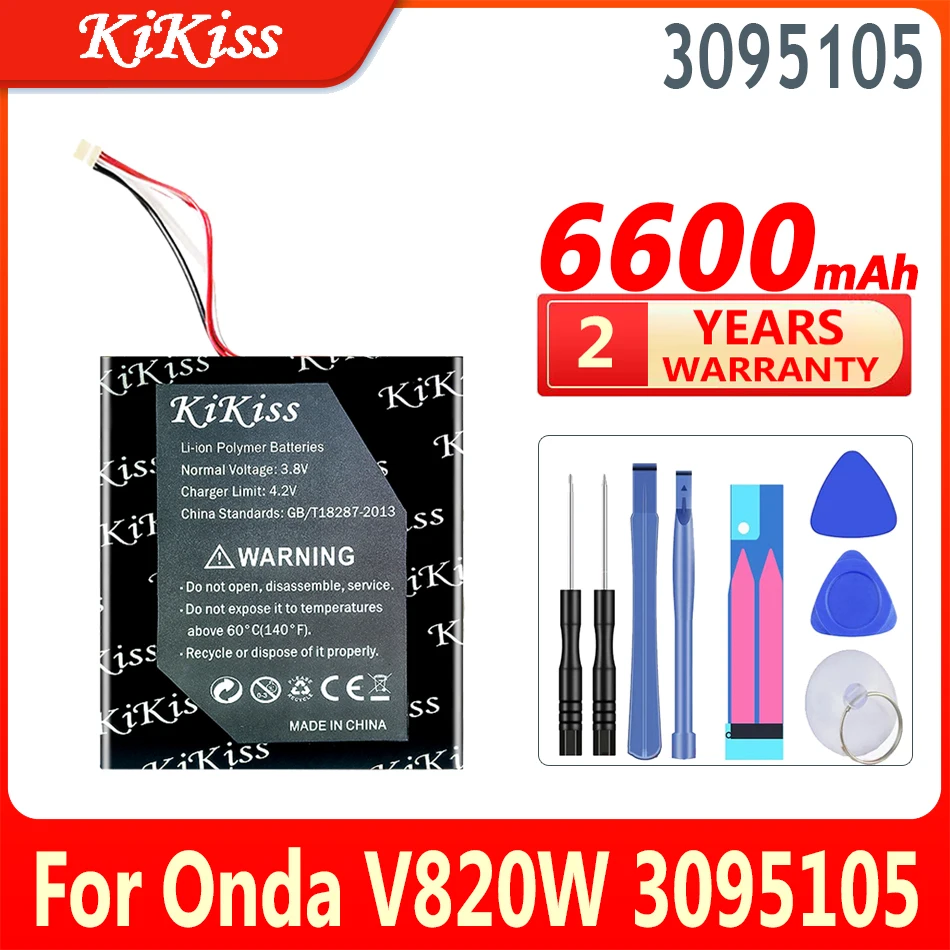 

6600mAh KiKiss 100% New Battery For Onda V820W 3095105 Laptop Batteries